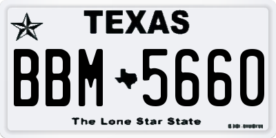 TX license plate BBM5660