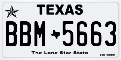 TX license plate BBM5663