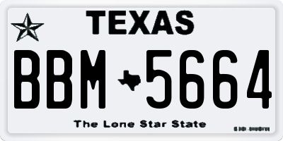 TX license plate BBM5664