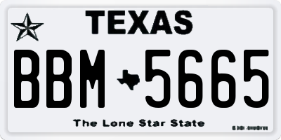 TX license plate BBM5665