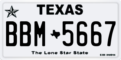 TX license plate BBM5667