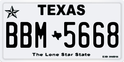 TX license plate BBM5668