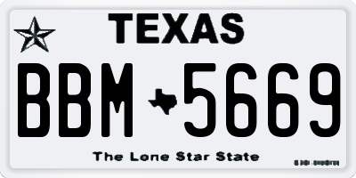 TX license plate BBM5669
