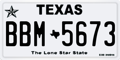 TX license plate BBM5673