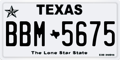 TX license plate BBM5675