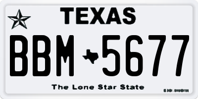 TX license plate BBM5677