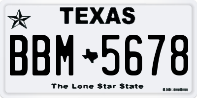 TX license plate BBM5678