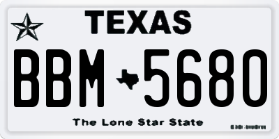 TX license plate BBM5680