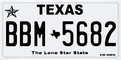 TX license plate BBM5682