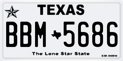 TX license plate BBM5686