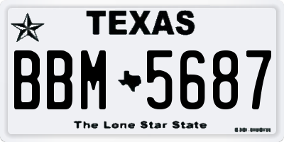 TX license plate BBM5687