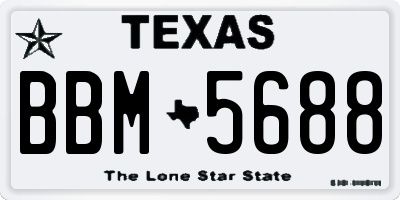 TX license plate BBM5688