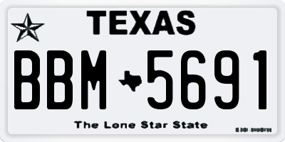 TX license plate BBM5691