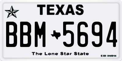 TX license plate BBM5694
