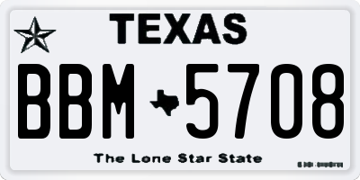 TX license plate BBM5708