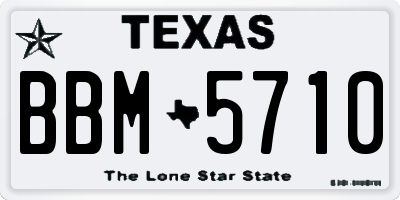 TX license plate BBM5710