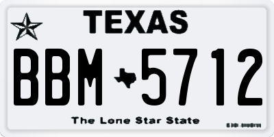 TX license plate BBM5712