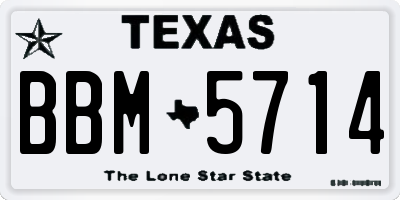 TX license plate BBM5714