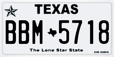 TX license plate BBM5718