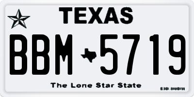 TX license plate BBM5719