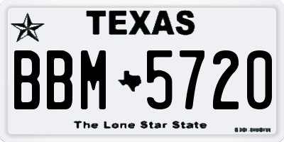 TX license plate BBM5720