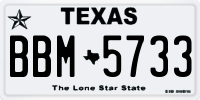 TX license plate BBM5733