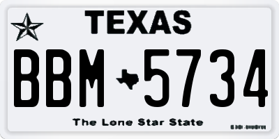 TX license plate BBM5734
