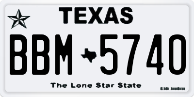 TX license plate BBM5740