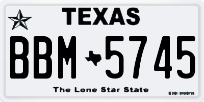 TX license plate BBM5745