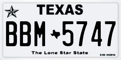 TX license plate BBM5747