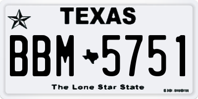 TX license plate BBM5751