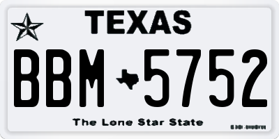 TX license plate BBM5752