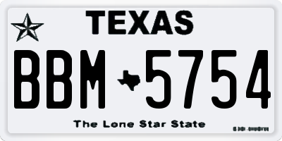 TX license plate BBM5754