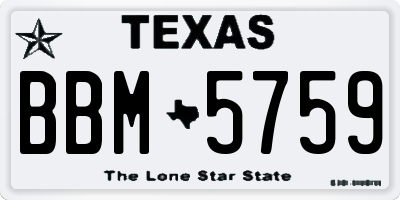 TX license plate BBM5759