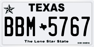 TX license plate BBM5767