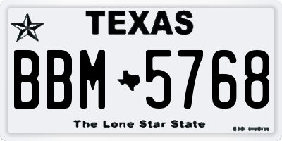 TX license plate BBM5768