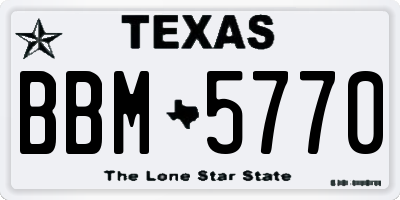 TX license plate BBM5770