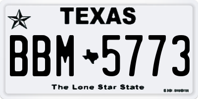 TX license plate BBM5773