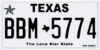 TX license plate BBM5774