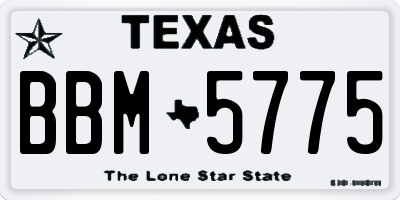 TX license plate BBM5775