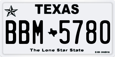 TX license plate BBM5780