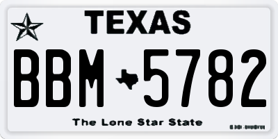 TX license plate BBM5782