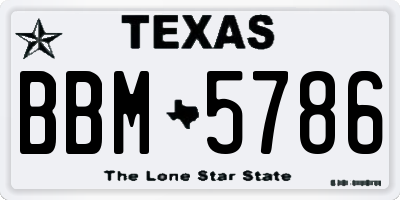 TX license plate BBM5786