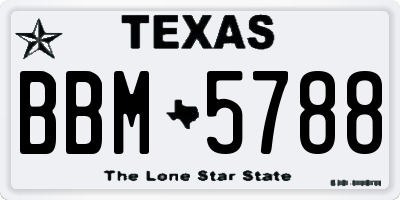 TX license plate BBM5788