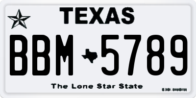 TX license plate BBM5789