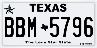 TX license plate BBM5796