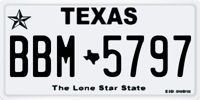 TX license plate BBM5797