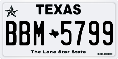 TX license plate BBM5799