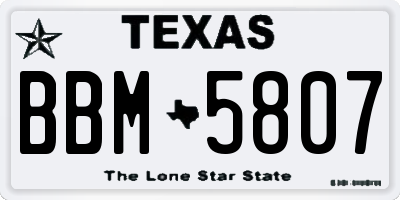 TX license plate BBM5807