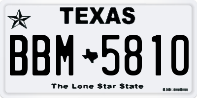 TX license plate BBM5810